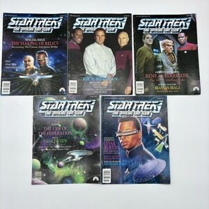 Vintage 1993 Star Trek Official Fan Club Magazine Lot #90-94 + 1996 Cinescape‎